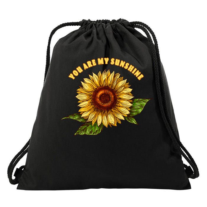 Sunflower You Are My Sunshine Drawstring Bag