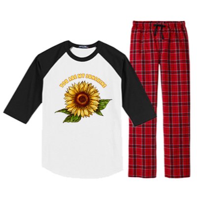 Sunflower You Are My Sunshine Raglan Sleeve Pajama Set