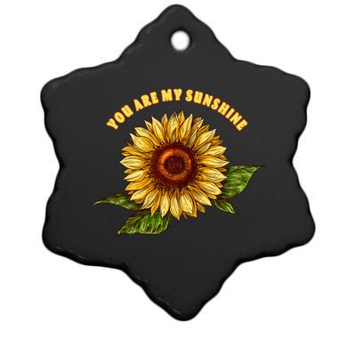 Sunflower You Are My Sunshine Ceramic Star Ornament