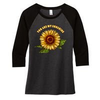 Sunflower You Are My Sunshine Women's Tri-Blend 3/4-Sleeve Raglan Shirt