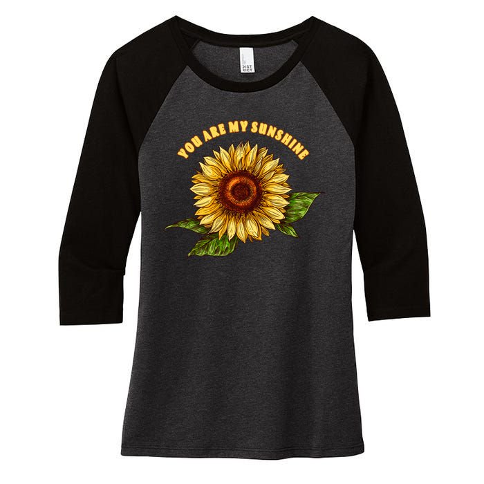 Sunflower You Are My Sunshine Women's Tri-Blend 3/4-Sleeve Raglan Shirt