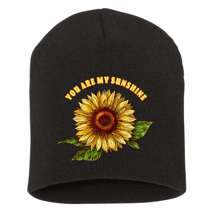 Sunflower You Are My Sunshine Short Acrylic Beanie