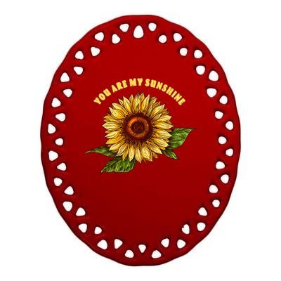 Sunflower You Are My Sunshine Ceramic Oval Ornament