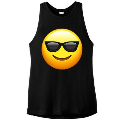 Sunglasses Emoji Cool Smiley Ladies PosiCharge Tri-Blend Wicking Tank