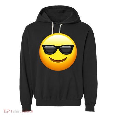 Sunglasses Emoji Cool Smiley Garment-Dyed Fleece Hoodie