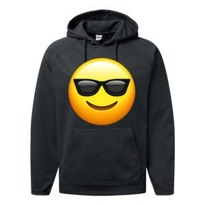 Sunglasses Emoji Cool Smiley Performance Fleece Hoodie