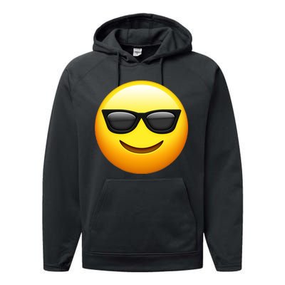 Sunglasses Emoji Cool Smiley Performance Fleece Hoodie