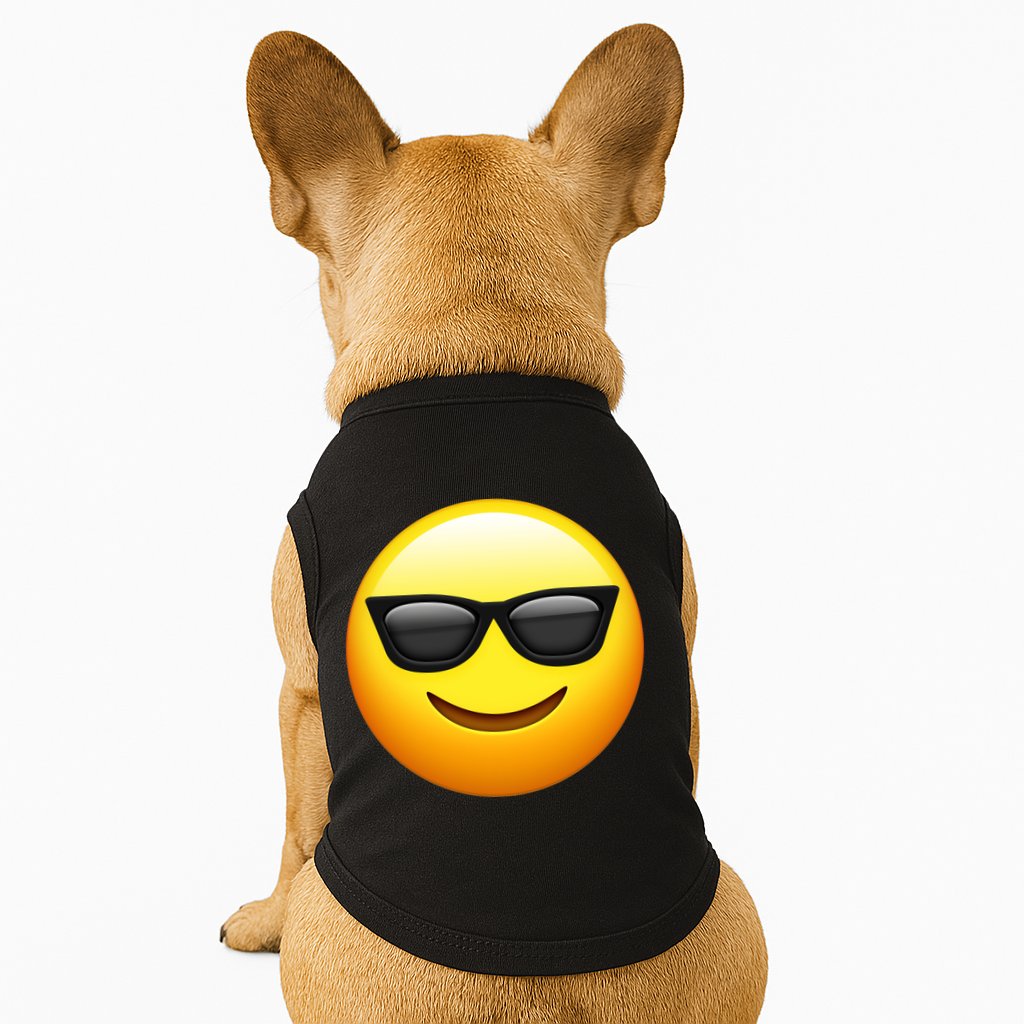 Sunglasses Emoji Cool Smiley Doggie Tank