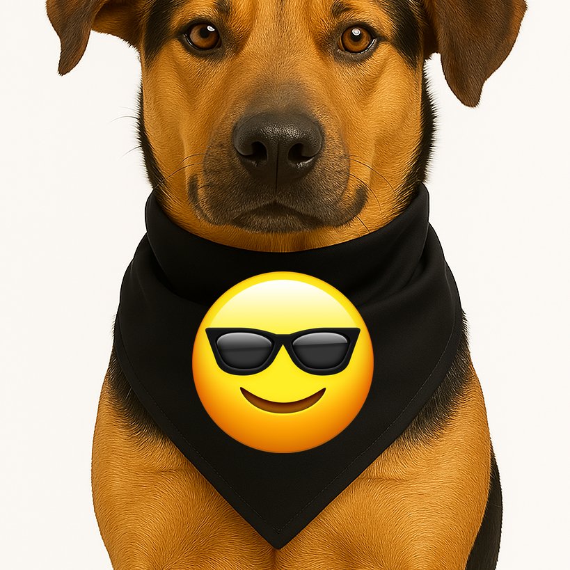Sunglasses Emoji Cool Smiley USA-Made Doggie Bandana