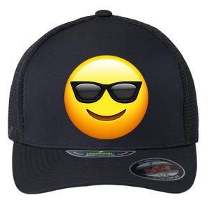 Sunglasses Emoji Cool Smiley Flexfit Unipanel Trucker Cap