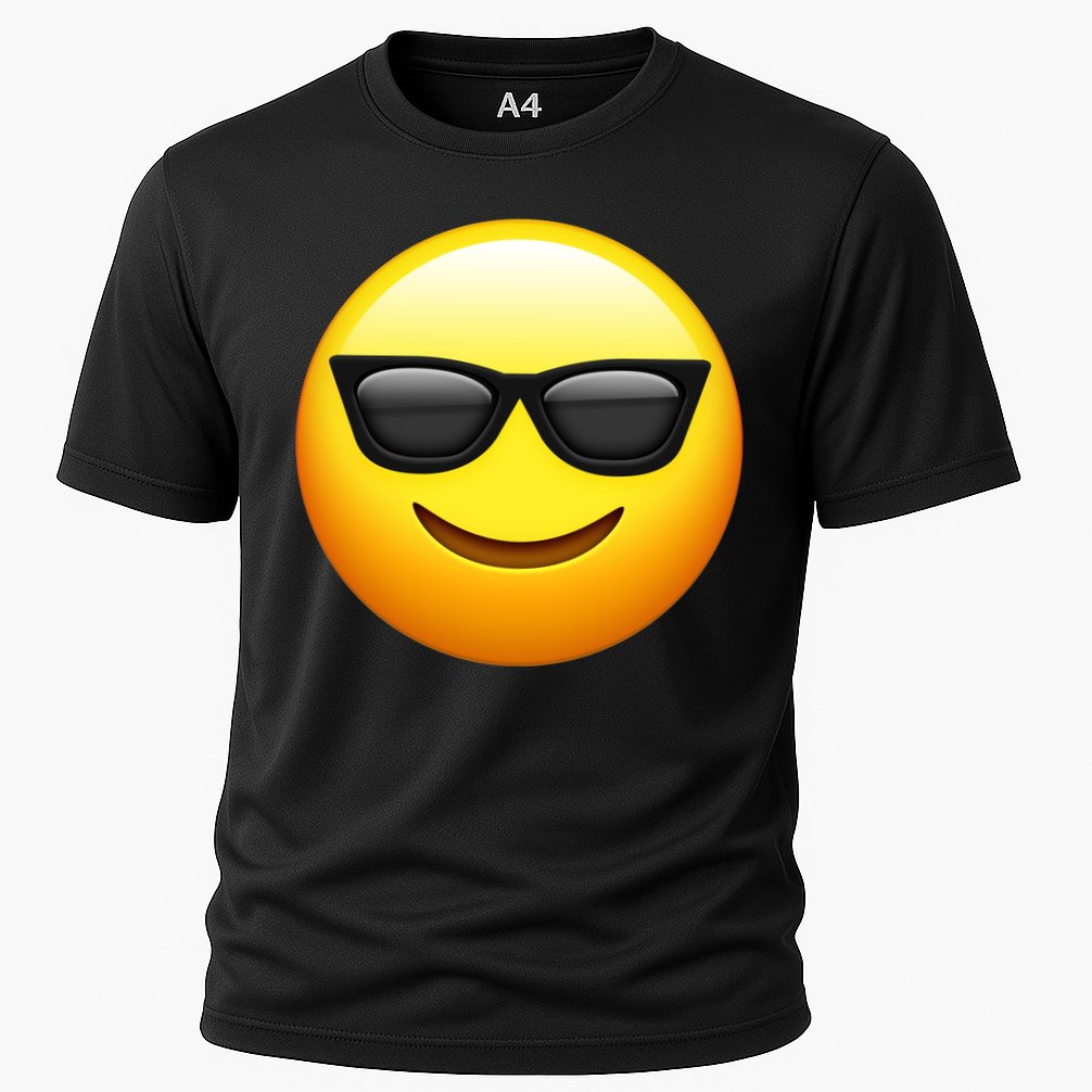 Sunglasses Emoji Cool Smiley Cooling Performance Crew T-Shirt
