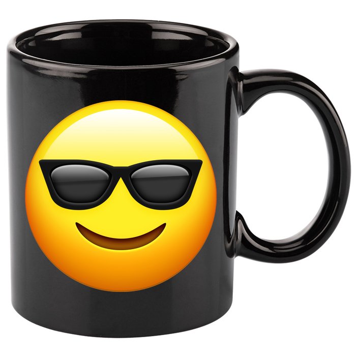 Sunglasses Emoji Cool Smiley 11oz C Handle Ceramic Mug