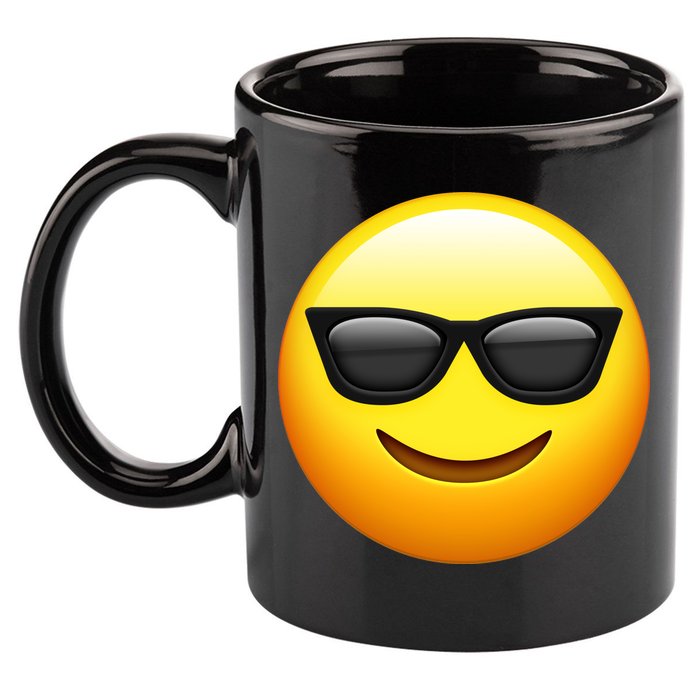 Sunglasses Emoji Cool Smiley 11oz C Handle Ceramic Mug