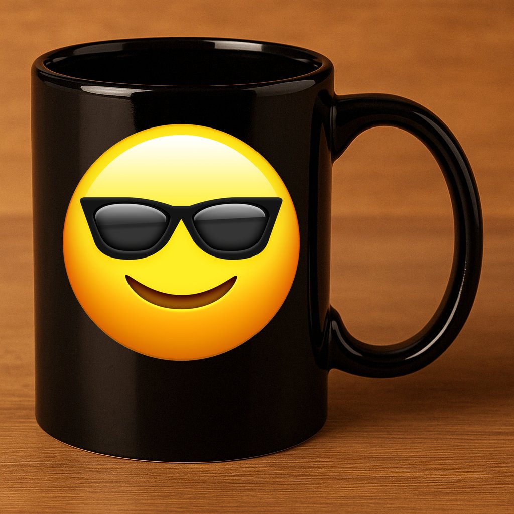 Sunglasses Emoji Cool Smiley 11oz C Handle Ceramic Mug
