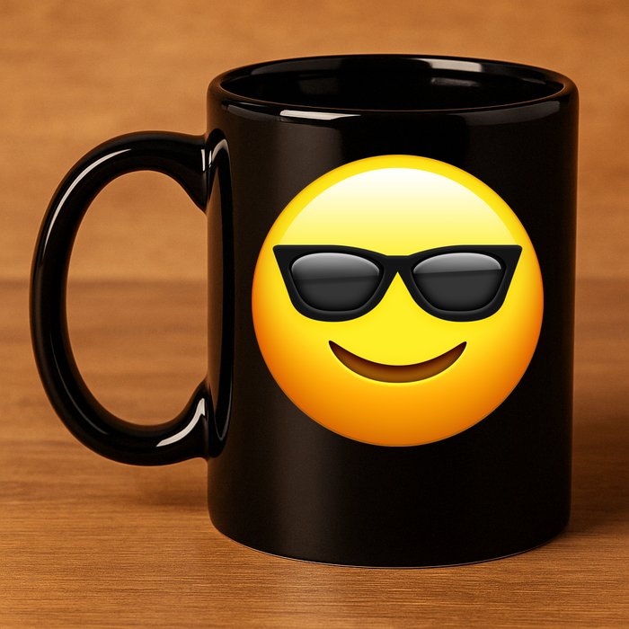 Sunglasses Emoji Cool Smiley 11oz C Handle Ceramic Mug