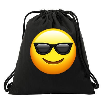 Sunglasses Emoji Cool Smiley Drawstring Bag