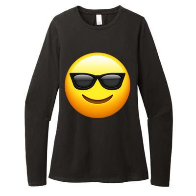 Sunglasses Emoji Cool Smiley Womens CVC Long Sleeve Shirt