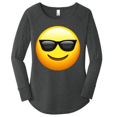 Sunglasses Emoji Cool Smiley Women's Perfect Tri Tunic Long Sleeve Shirt