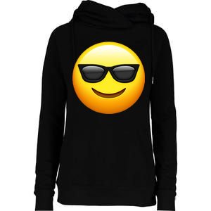 Sunglasses Emoji Cool Smiley Womens Funnel Neck Pullover Hood