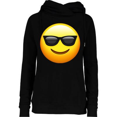 Sunglasses Emoji Cool Smiley Womens Funnel Neck Pullover Hood