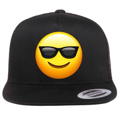 Sunglasses Emoji Cool Smiley Flat Bill Trucker Hat