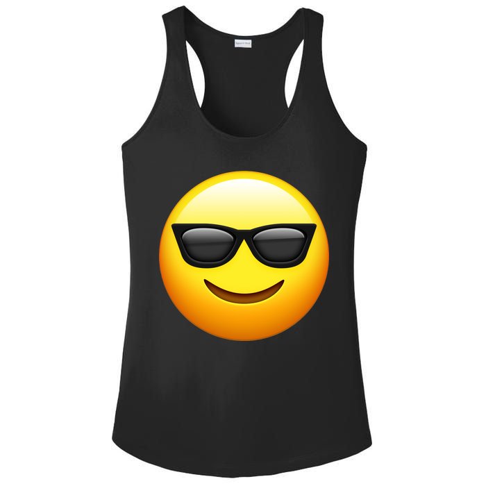 Sunglasses Emoji Cool Smiley Ladies PosiCharge Competitor Racerback Tank