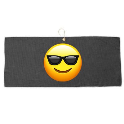 Sunglasses Emoji Cool Smiley Large Microfiber Waffle Golf Towel