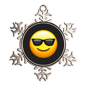 Sunglasses Emoji Cool Smiley Metallic Star Ornament