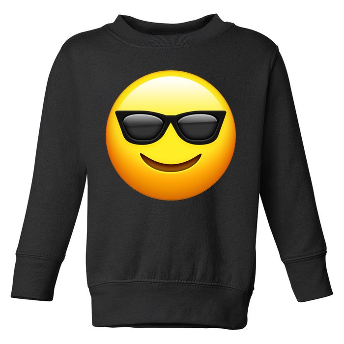 Sunglasses Emoji Cool Smiley Toddler Sweatshirt