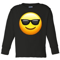 Sunglasses Emoji Cool Smiley Toddler Long Sleeve Shirt