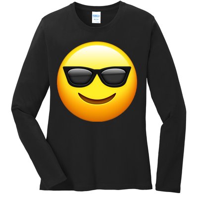 Sunglasses Emoji Cool Smiley Ladies Long Sleeve Shirt