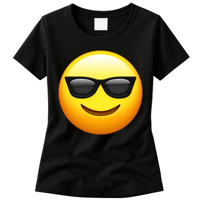 Sunglasses Emoji Cool Smiley Womens T-Shirt