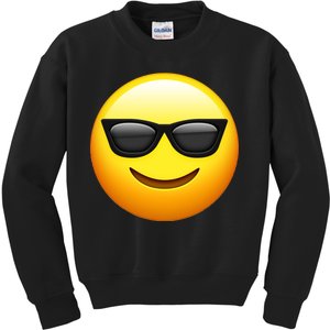 Sunglasses Emoji Cool Smiley Kids Sweatshirt