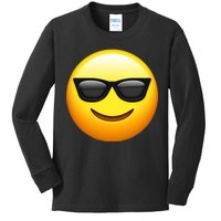 Sunglasses Emoji Cool Smiley Kids Long Sleeve Shirt