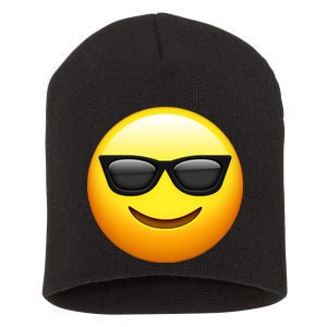 Sunglasses Emoji Cool Smiley Short Acrylic Beanie