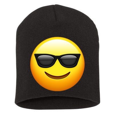 Sunglasses Emoji Cool Smiley Short Acrylic Beanie