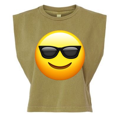 Sunglasses Emoji Cool Smiley Garment-Dyed Women's Muscle Tee