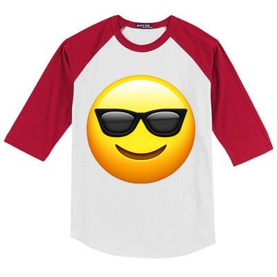 Sunglasses Emoji Cool Smiley Kids Colorblock Raglan Jersey