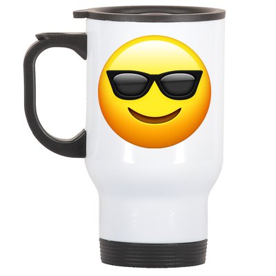 Sunglasses Emoji Cool Smiley Stainless Steel Travel Mug