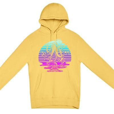 Sunrise Octopus Vaporwave Premium Pullover Hoodie