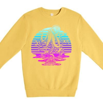 Sunrise Octopus Vaporwave Premium Crewneck Sweatshirt