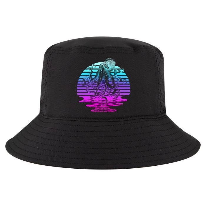 Sunrise Octopus Vaporwave Cool Comfort Performance Bucket Hat