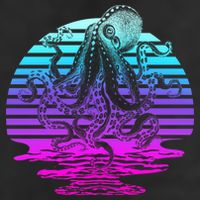 Sunrise Octopus Vaporwave Cool Comfort Performance Bucket Hat