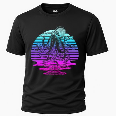 Sunrise Octopus Vaporwave Cooling Performance Crew T-Shirt