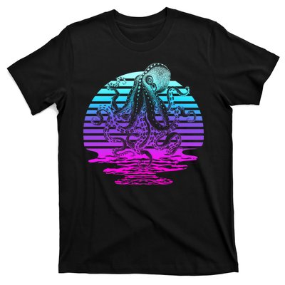 Sunrise Octopus Vaporwave T-Shirt