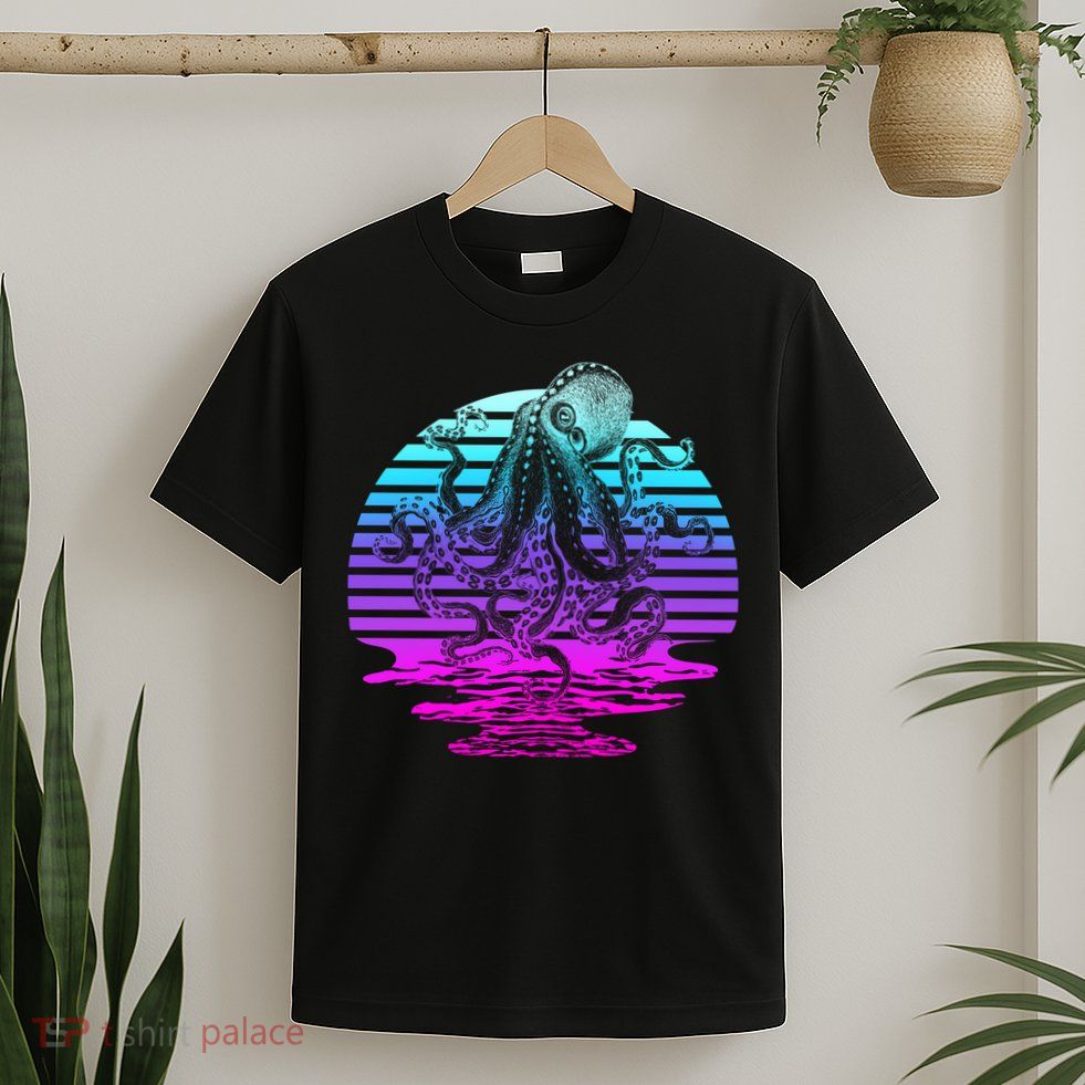 Sunrise Octopus Vaporwave T-Shirt