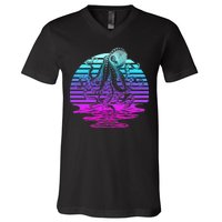 Sunrise Octopus Vaporwave V-Neck T-Shirt