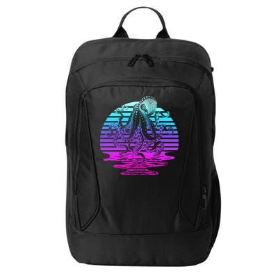 Sunrise Octopus Vaporwave City Backpack