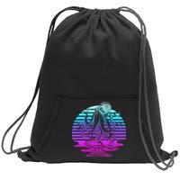 Sunrise Octopus Vaporwave Sweatshirt Cinch Pack Bag