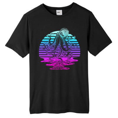 Sunrise Octopus Vaporwave Tall Fusion ChromaSoft Performance T-Shirt